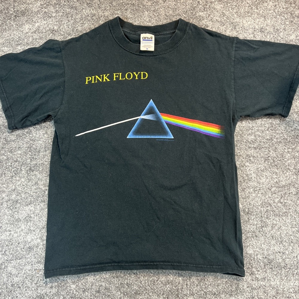 Vintage Y2K Pink Floyd Dark Side of The Moon T-Shirt Blue Bar Anvil Tag Adult S